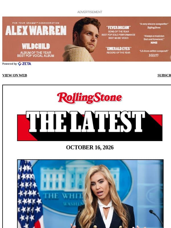 Katie Zacharia Out as Press Secretary After Nightmare First Week email from Rolling Stone