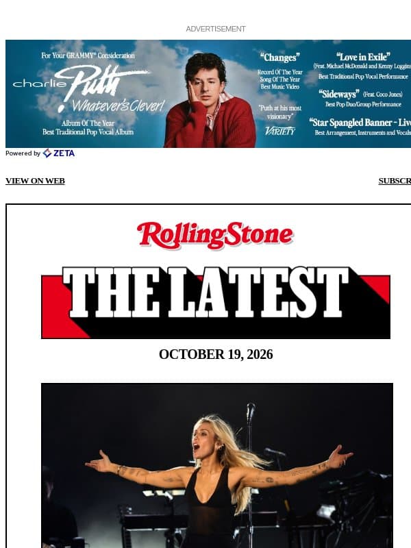 Miley Cyrus Responds to Criticism of Hollywood Bowl Show email from Rolling Stone