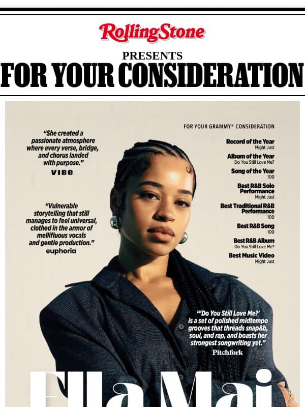 For Your GRAMMY® Consideration email from Rolling Stone