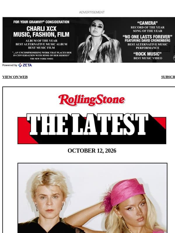 Robyn and Zara Larsson Sound Off in Stockholm email from Rolling Stone