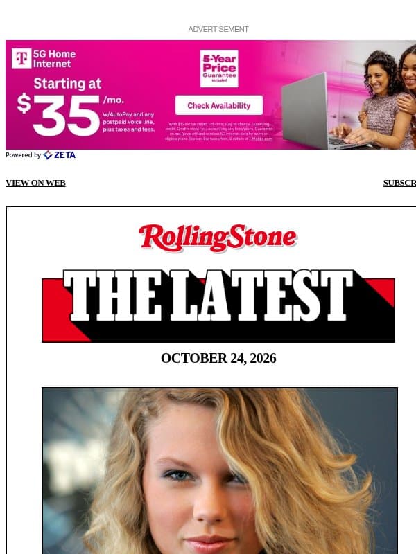 Here's to 20 Years of 'Taylor Swift' email from Rolling Stone
