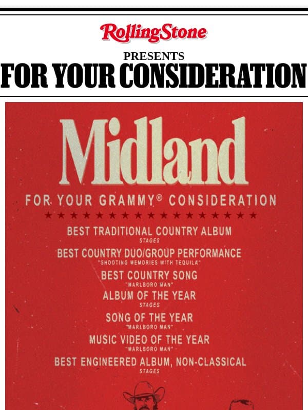 Midland: Tried, True, Traditional | For Your GRAMMY® Consideration email from Rolling Stone