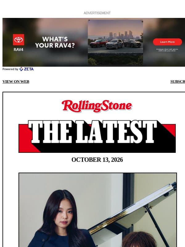 Jennie and Kevin Parker Talk Smash Hit 'Dracula' email from Rolling Stone