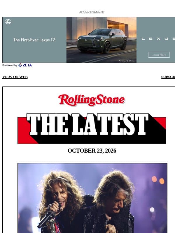 Aerosmith Reunion Concerts: 10 Moments That Led to Band’s Comeback email from Rolling Stone