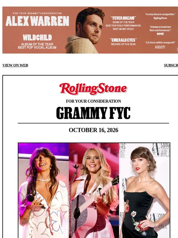 Grammys 2027 Predictions: Best Country Song email from Rolling Stone