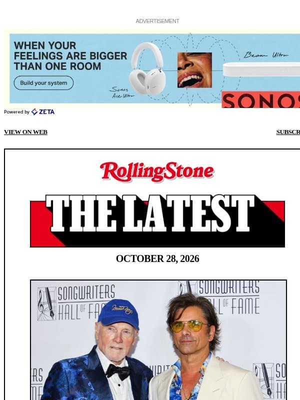 John Stamos Spinoff Replaces Beach Boys as Group Cancels Another Gig email from Rolling Stone