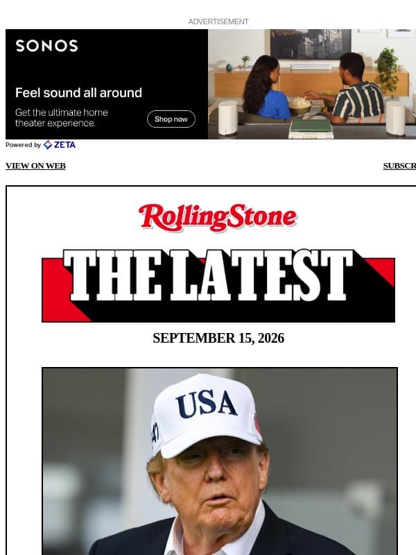 Trump Responds to AI Panic by Pouring Gasoline on It email from Rolling Stone
