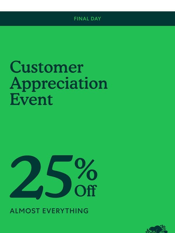 FINAL DAY FOR 25% OFF! ⏰ email from Roots
