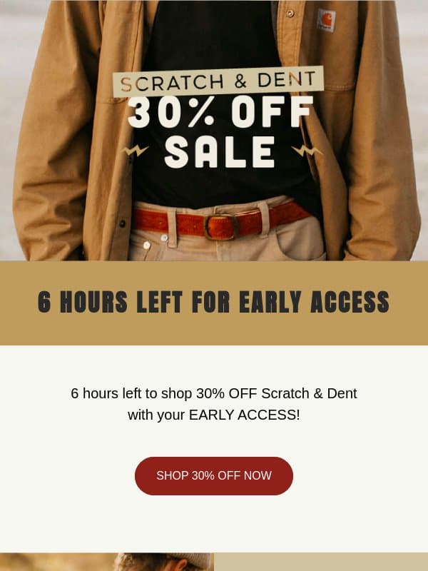 6 HOURS LEFT - 30% OFF Scratch & Dent Early Access 🙌 email from Rose Anvil