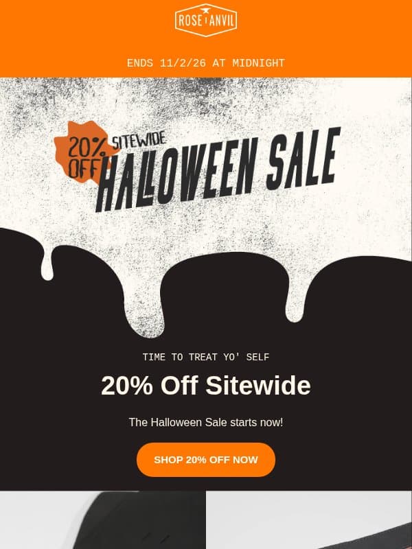 20% Off Halloween Sale 🎃 Sitewide email from Rose Anvil