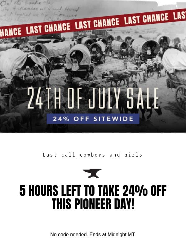 5 HOURS LEFT of 24% OFF 24th of July Sale 🇺🇸 🐝 email from Rose Anvil