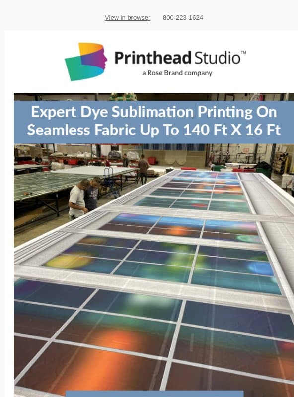 Seamless Fabric Backdrops up to 16ft x 140ft, Printed Floors... email from Rose Brand