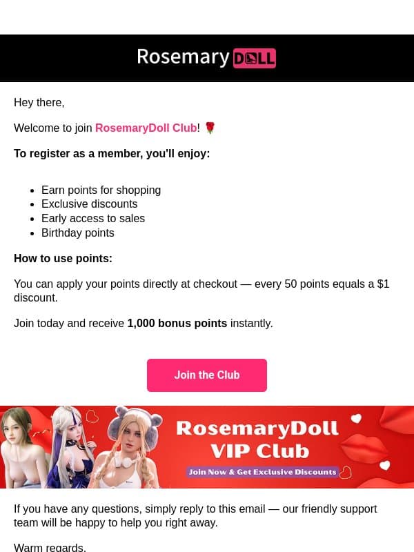 Join RosemaryDoll Club To Get Exclusive Discounts β€οΈ email from Rosemarydoll