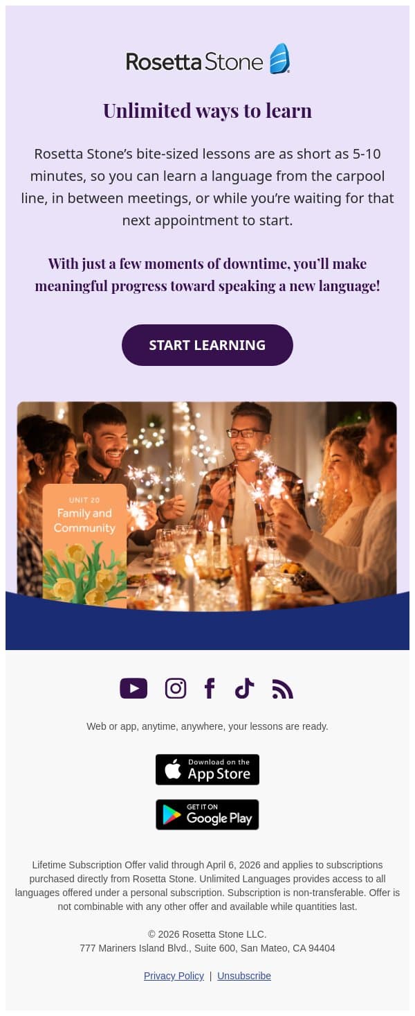 ⌚️ Learn anytime, anywhere email from Rosetta Stone screenshot