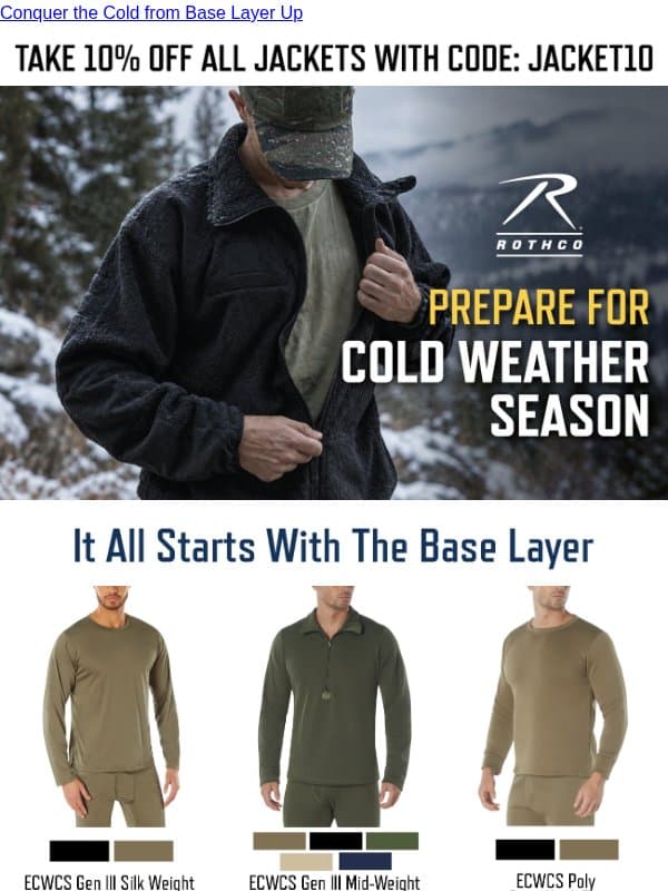 Cold Weather? Bring It On. email from Rothco