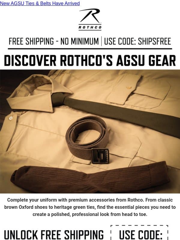 Your Uniform, Complete email from Rothco