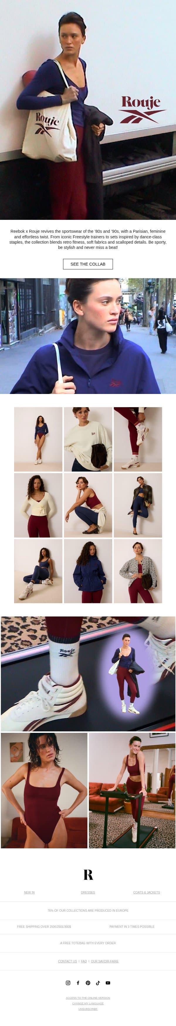 Sport à la française, Reebok à la Rouje email from Rouje Paris screenshot