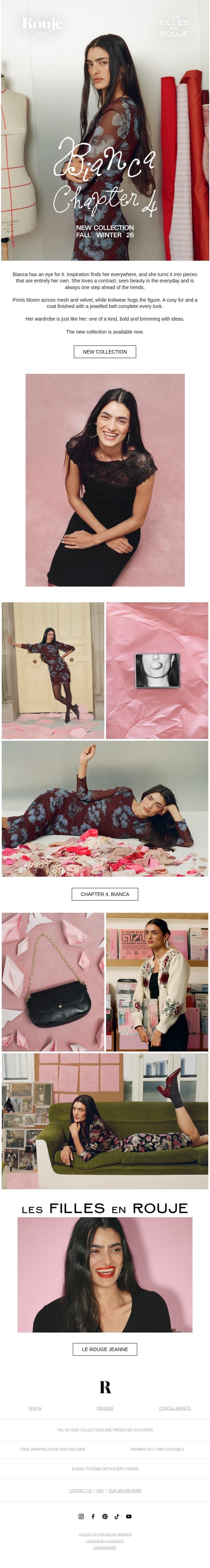 Bianca, the one who creates: a new chapter email from Rouje Paris screenshot