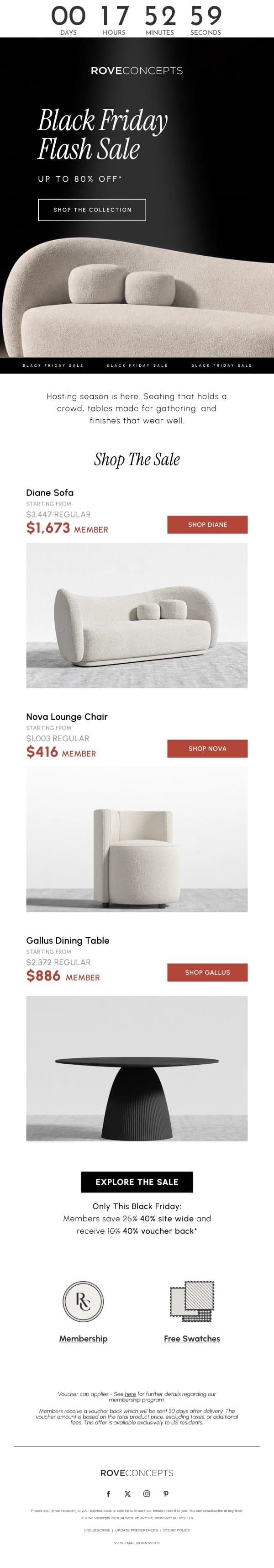 Three designs, chosen for the season email from Rove Concepts screenshot