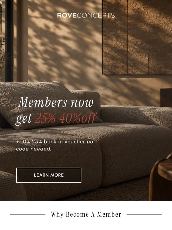Your member rate, for the hosting season email from Rove Concepts