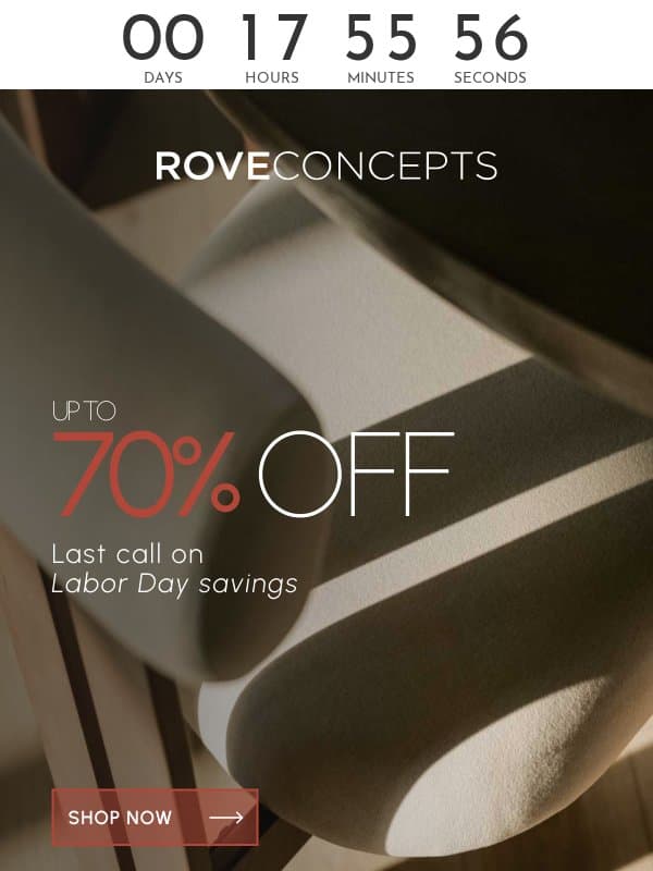 Tonight's the actual last night. email from Rove Concepts