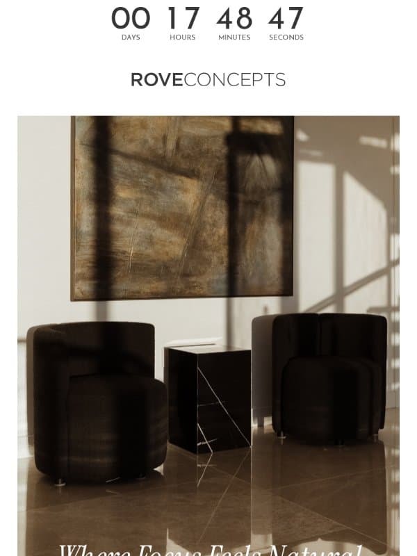 A Space That Clears the Mind email from Rove Concepts