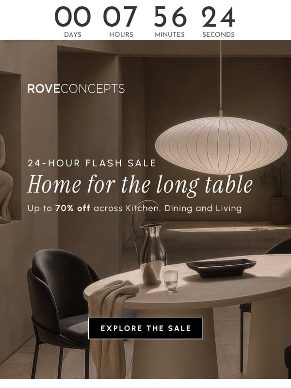 Rooms built for long meals email from Rove Concepts