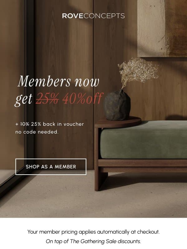 How your member voucher works email from Rove Concepts