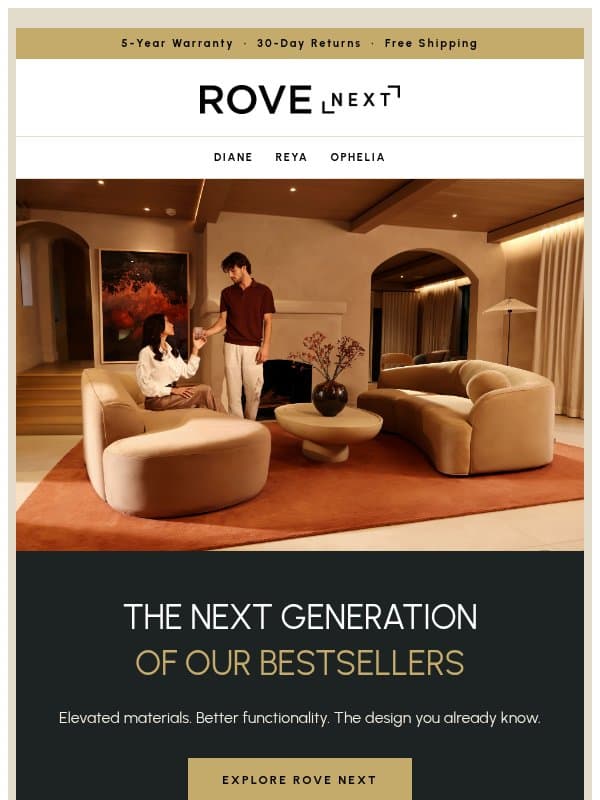 You know Rove Concepts. Introducing Rove Next. email from Rove Concepts