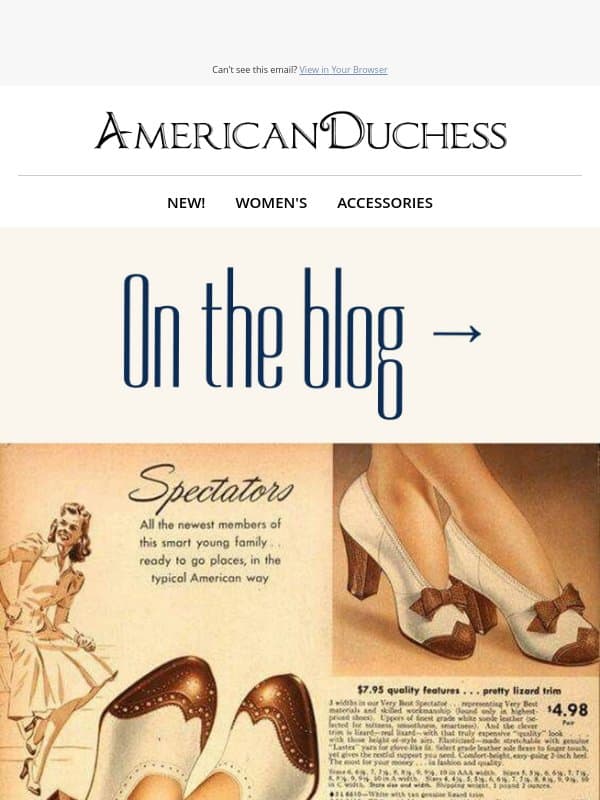 Spec-tacular Details email from Royal Vintage Shoes
