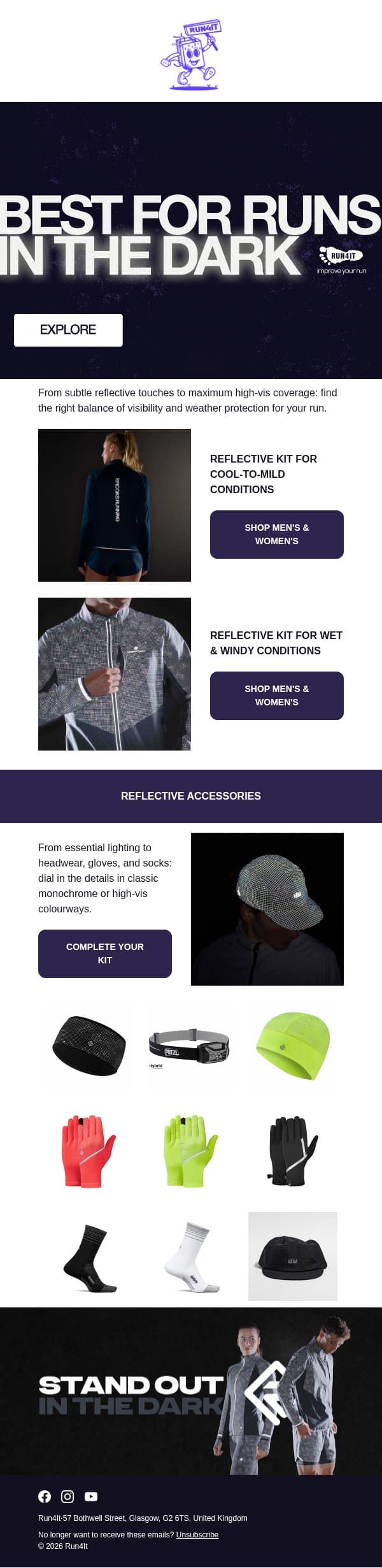Best kit for runs in the dark | Run4It Newsletter email from Run4It screenshot