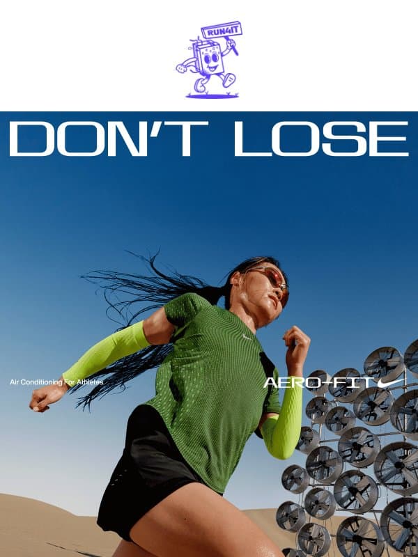 Beat the Heat with Nike Aero-FIT | Run4It Newsletter email from Run4It