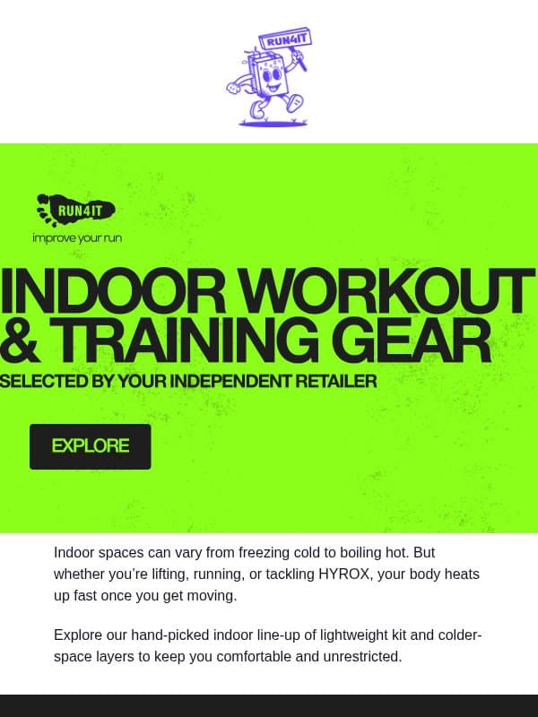 Training indoors? | Run4It Newsletter email from Run4It