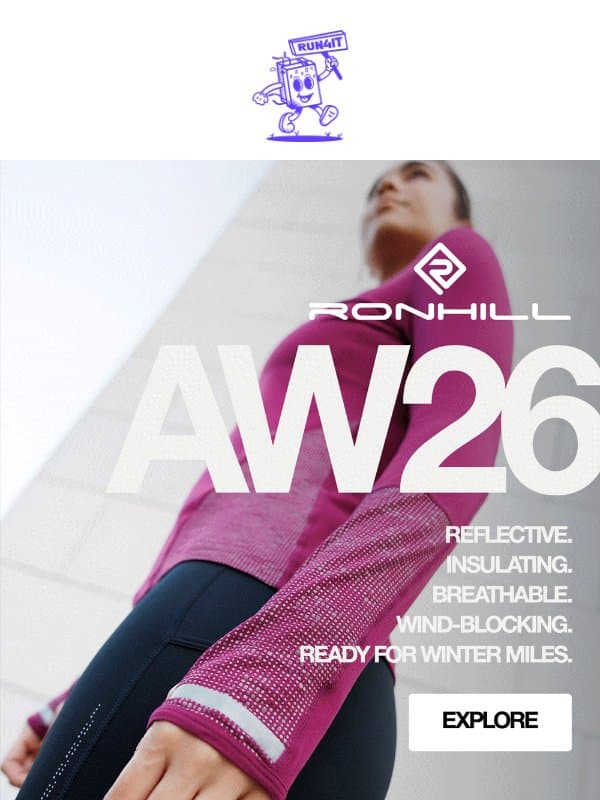 Cold, Wind, Rain? Meet the Ronhill AW26 Range | Run4It Newsletter email from Run4It