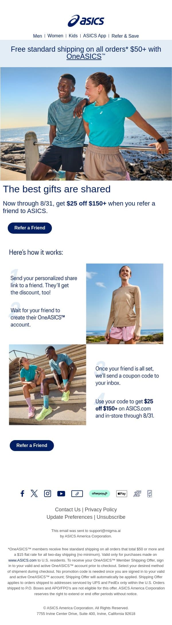 Last chance! Get $25 off $150 when you refer a friend email from Runkeeper screenshot
