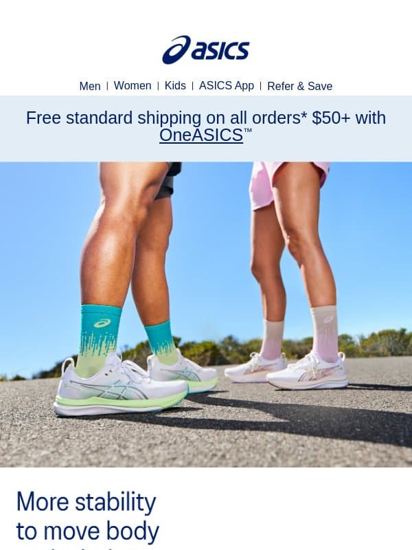 Reimagined stability. Lasting comfort. email from Runkeeper