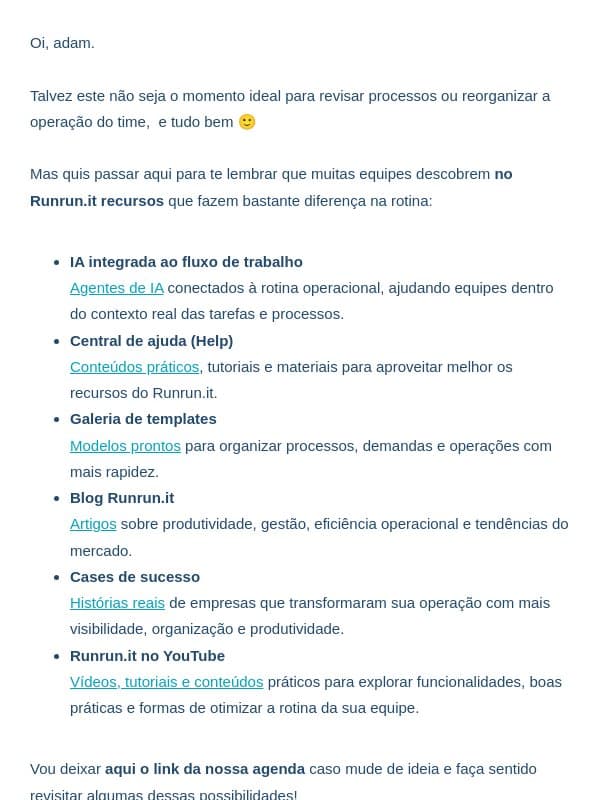 Recursos que podem facilitar seu dia a dia email from Runrun.it