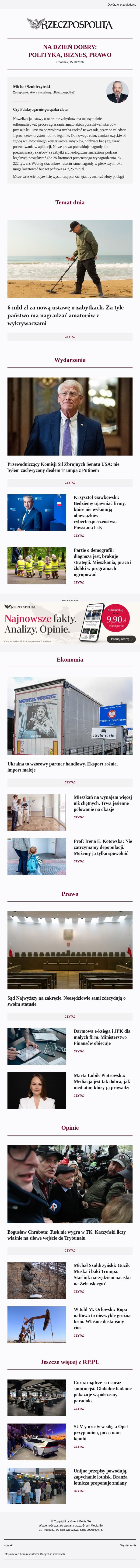 6 mld zł za nową ustawę o zabytkach. Za tyle państwo ma nagradzać amatorów z wykrywaczami email from Rzeczpospolita screenshot