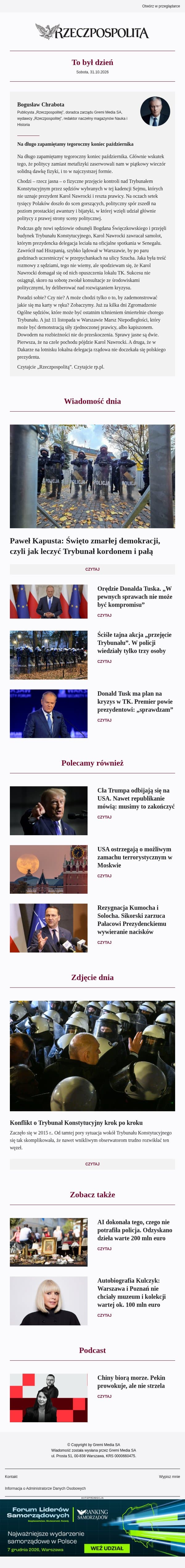 Na długo zapamiętamy tegoroczny koniec października email from Rzeczpospolita screenshot