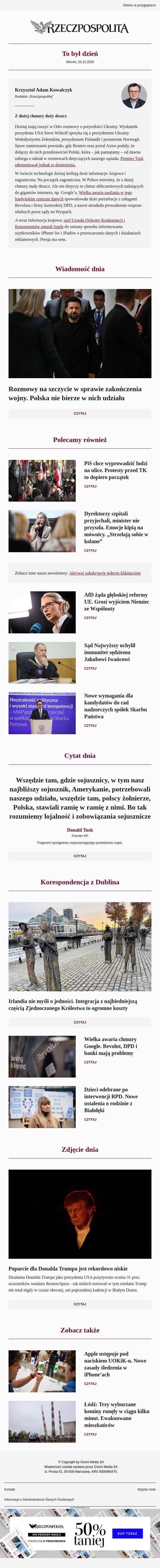 Rozmowy w Oslo o pokoju na Ukrainie jednak bez Polski email from Rzeczpospolita screenshot