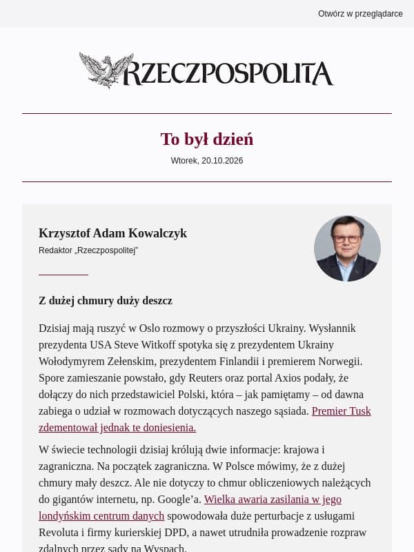 Rozmowy w Oslo o pokoju na Ukrainie jednak bez Polski email from Rzeczpospolita
