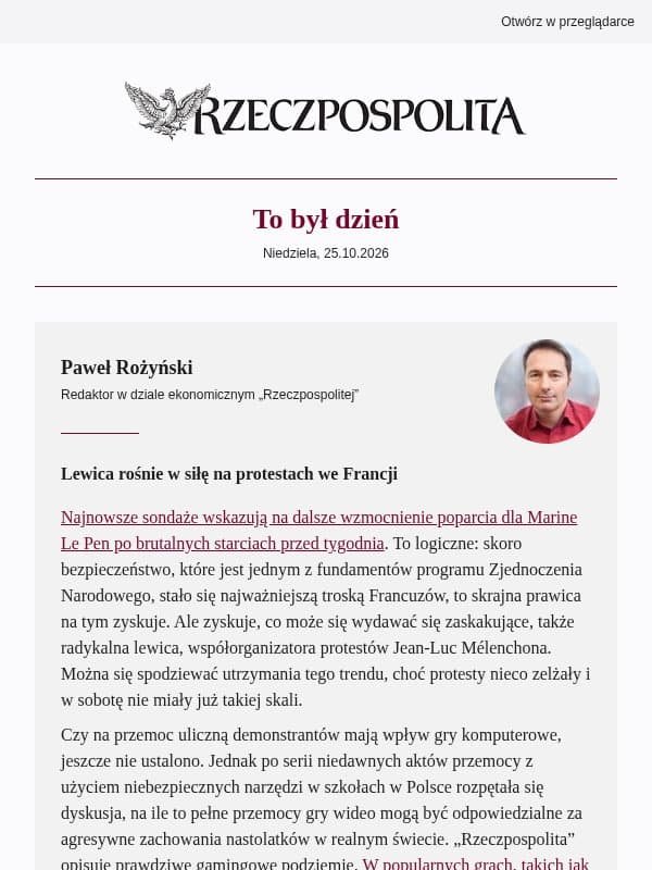Lewica rośnie w siłę na protestach we Francji email from Rzeczpospolita