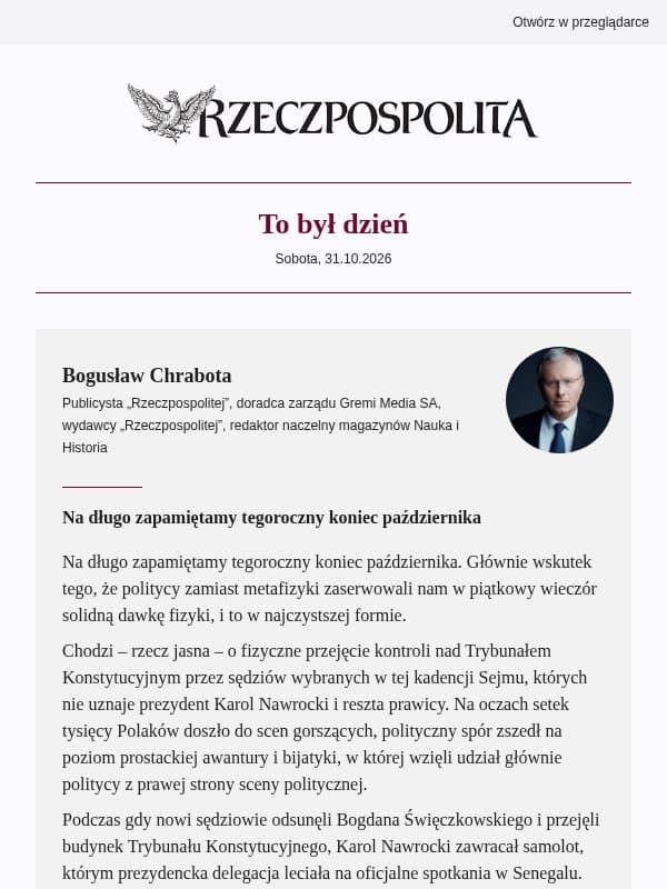Na długo zapamiętamy tegoroczny koniec października email from Rzeczpospolita