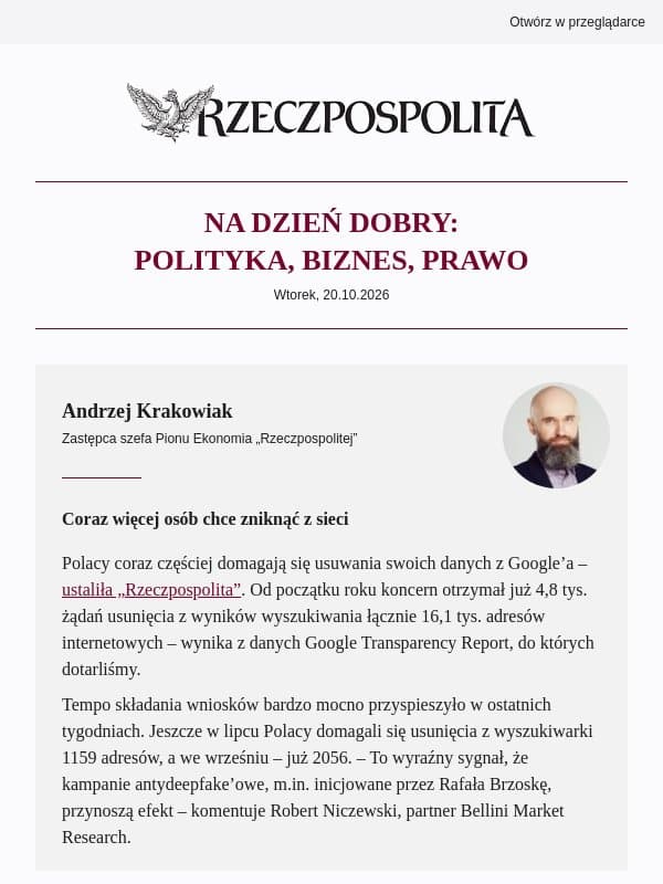 Coraz więcej osób chce zniknąć z sieci email from Rzeczpospolita