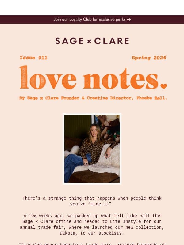 Love Notes: Issue 11 Spring - Too Big to Fail? email from Sage and Clare
