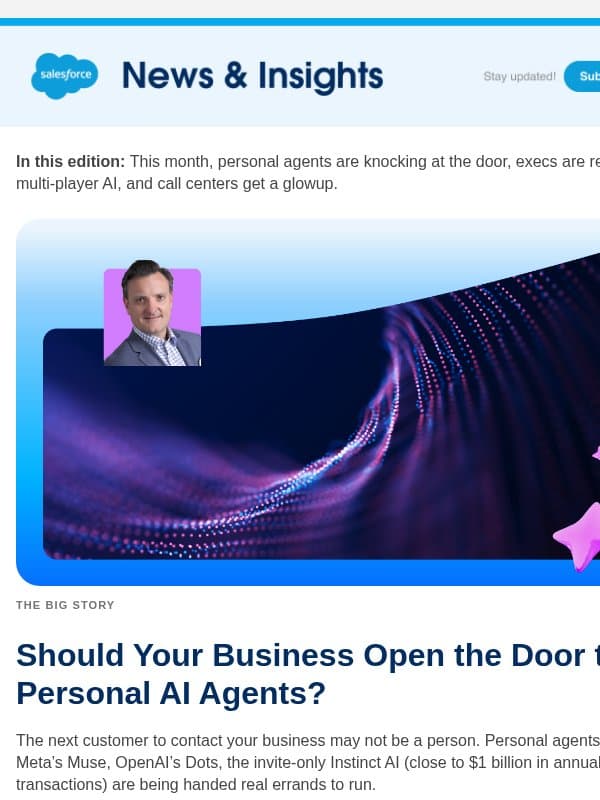 Should Your Business Open the Door to Personal AI Agents? email from Salesforce