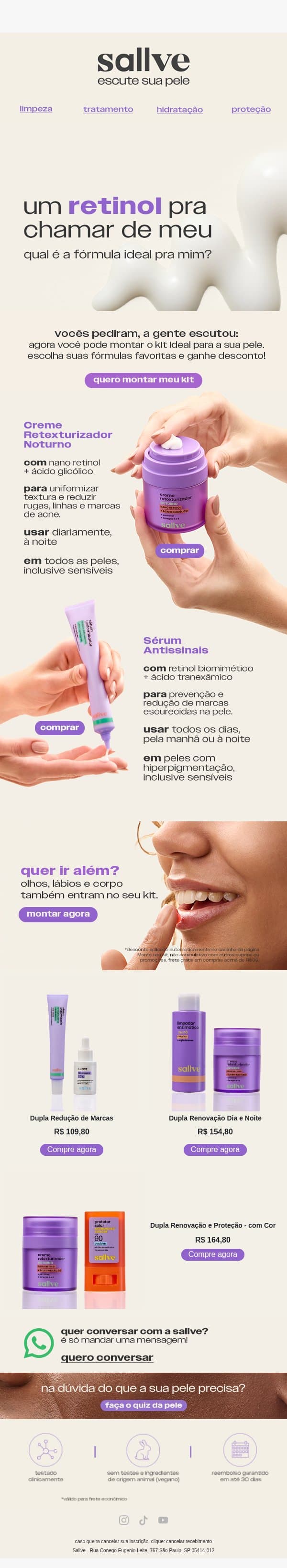 Guia para o retinol perfeito 🔎 email from Sallve screenshot