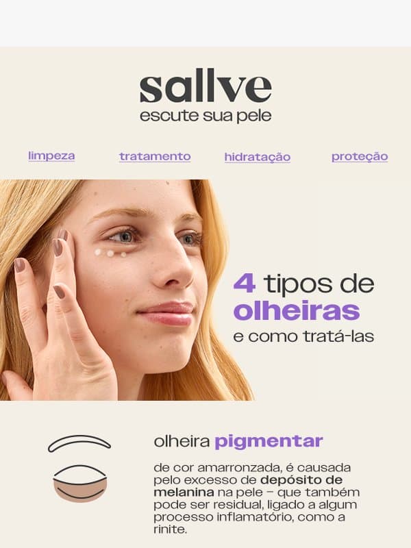 Você conhece os 3 tipos de olheiras? email from Sallve