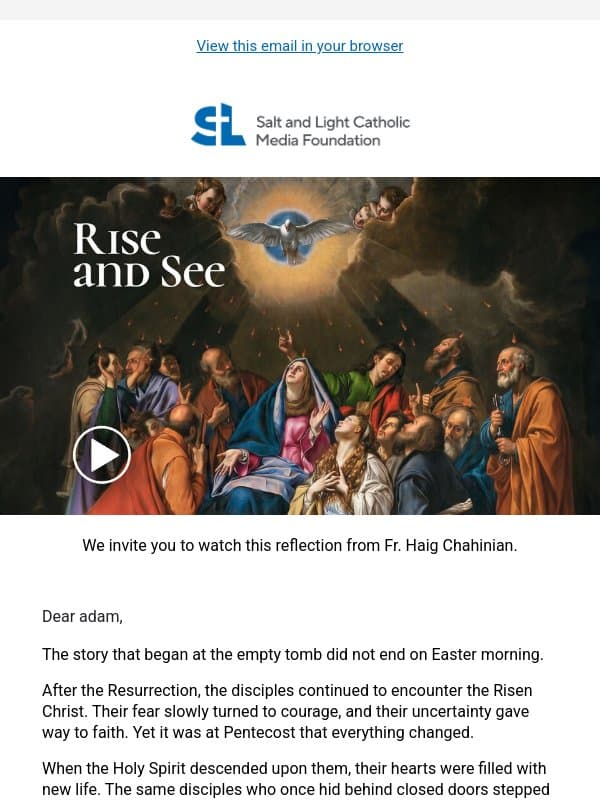 Rise and See: The Spirit Sends Us email from Salt + Light Media