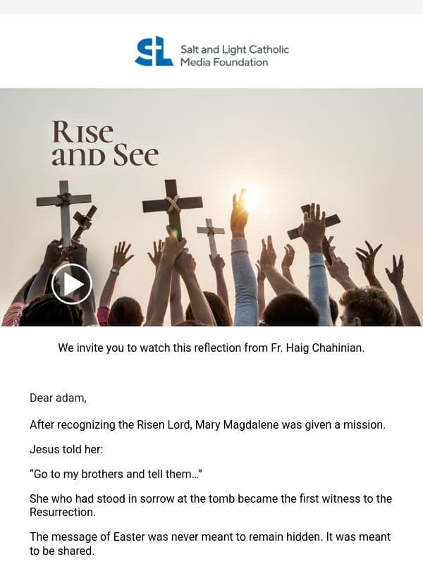 Rise and See: The First Witness email from Salt + Light Media